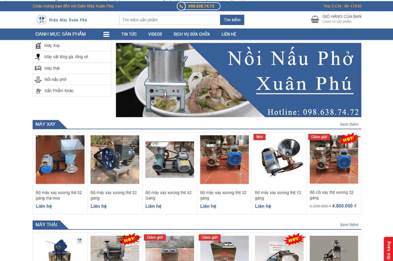 Giới thiệu Dự án Website Điện Máy Xuân Phú