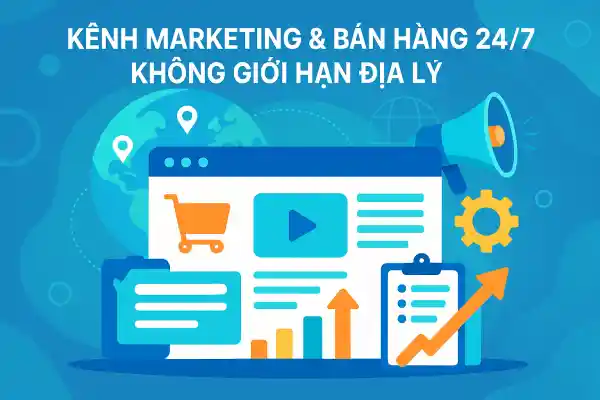 Kênh Marketing & Bán Hàng 24/7 Không Giới Hạn Địa Lý